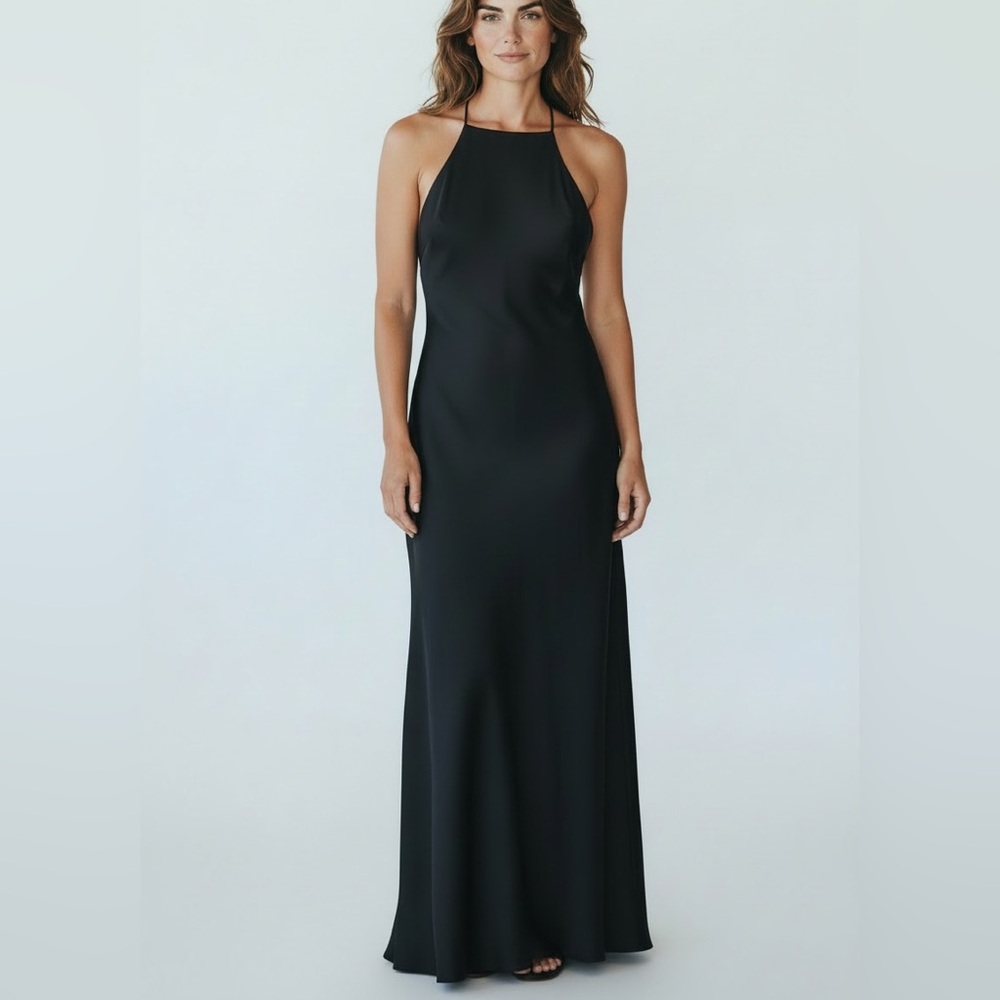 Elegant Black Halter Dress